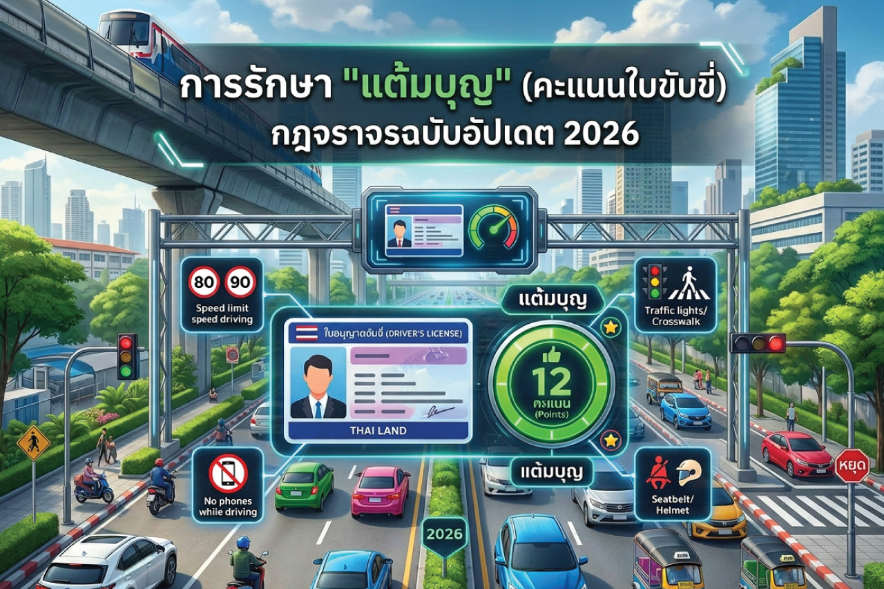 กฎจราจรฉบับอัปเดต 2026: สรุปค่าปรับและระบบตัดคะแนนที่คนใช้รถ "ต้องรู้" ก่อนโดนพักใบขับขี่